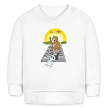 Humorvolles Affen-Design mit Tastatur - Baby Organic Sweatshirt Baby Changer von Stanley/Stella - Weiß - Vorne