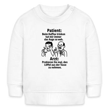 witziger spruch kaffee trinken - Baby Organic Sweatshirt Baby Changer von Stanley/Stella - Weiß - Vorne