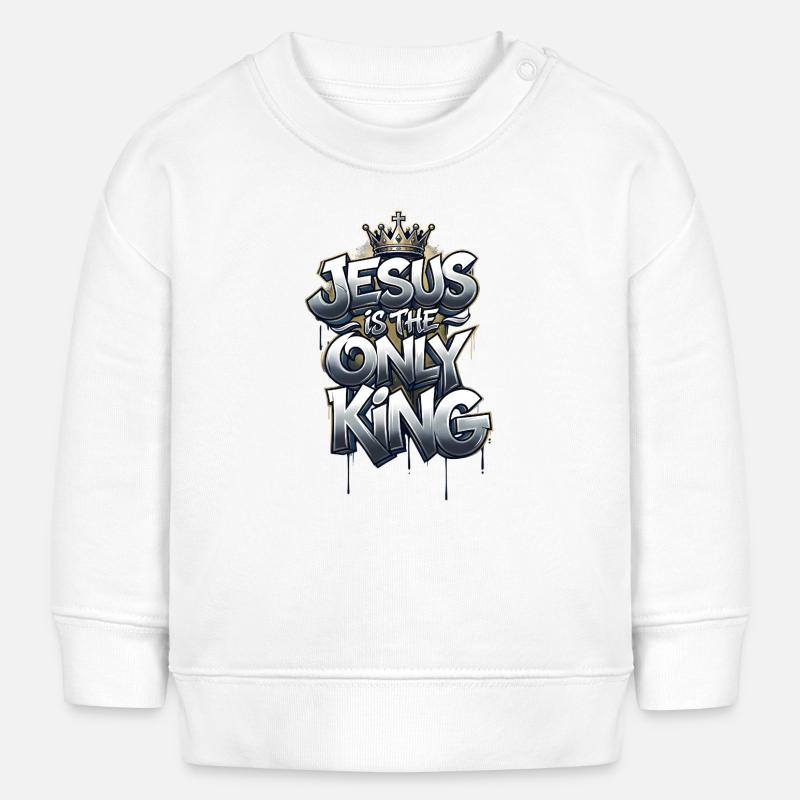 Jésus est le seul roi - Sweat bébé bio Stanley/Stella - blanc