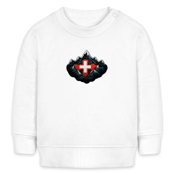 Schweizer Berge - Baby Organic Sweatshirt Baby Changer von Stanley/Stella - Weiß - Vorne
