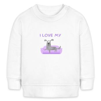 I LOVE MY DOG - Baby Organic Sweatshirt Baby Changer von Stanley/Stella - Weiß - Vorne
