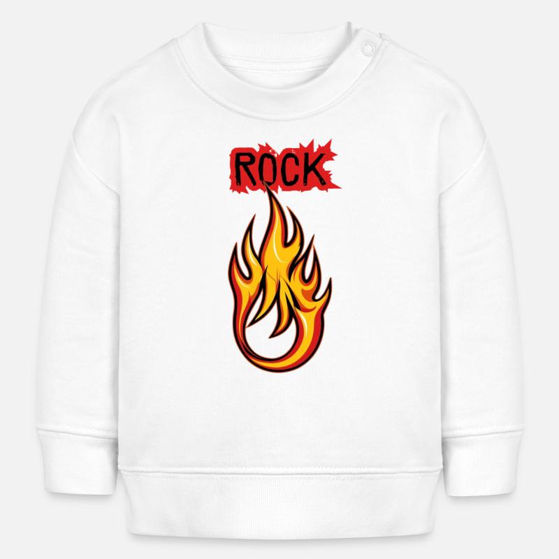 Feu de roche et flamme - Sweat bébé bio Stanley/Stella - blanc