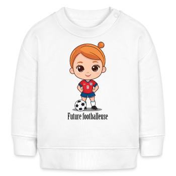 Zukünftiger Fußballer - Baby Organic Sweatshirt Baby Changer von Stanley/Stella - Weiß - Vorne