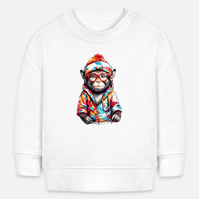 Singe cool - Sweat bébé bio Stanley/Stella - blanc