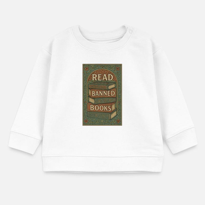 Lesen Sie verbotene Bücher Vintage Stack Baby Organic Sweatshirt Baby Changer von Stanley/Stella