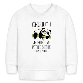 Little Nap With Daddy Bodysuit Humor Baby - Baby Sweatshirt by Stanley/Stella - white - Front