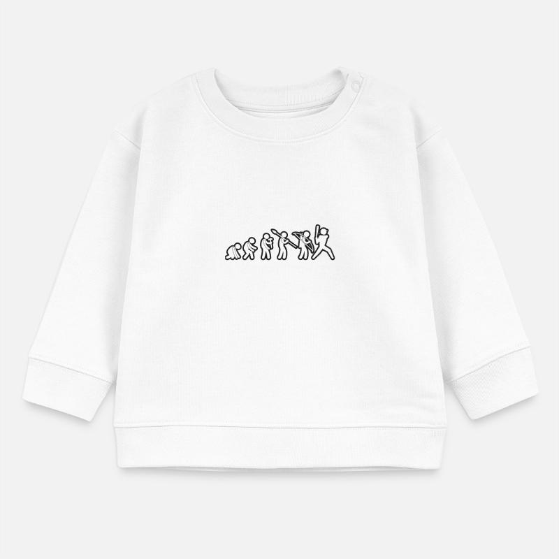 Evolution Joueur de Baseball Grunge Blanc Sweat bébé bio Stanley/Stella
