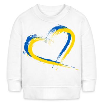 Herz Bürste Flagge der Ukraine Design Farbe Fahne - Baby Organic Sweatshirt Baby Changer von Stanley/Stella - Weiß - Vorne
