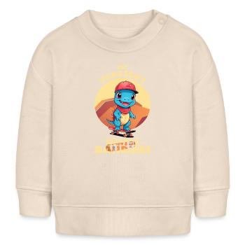 Vorsicht Skateosaurus - Baby Organic Sweatshirt Baby Changer von Stanley/Stella - Natur - Vorne