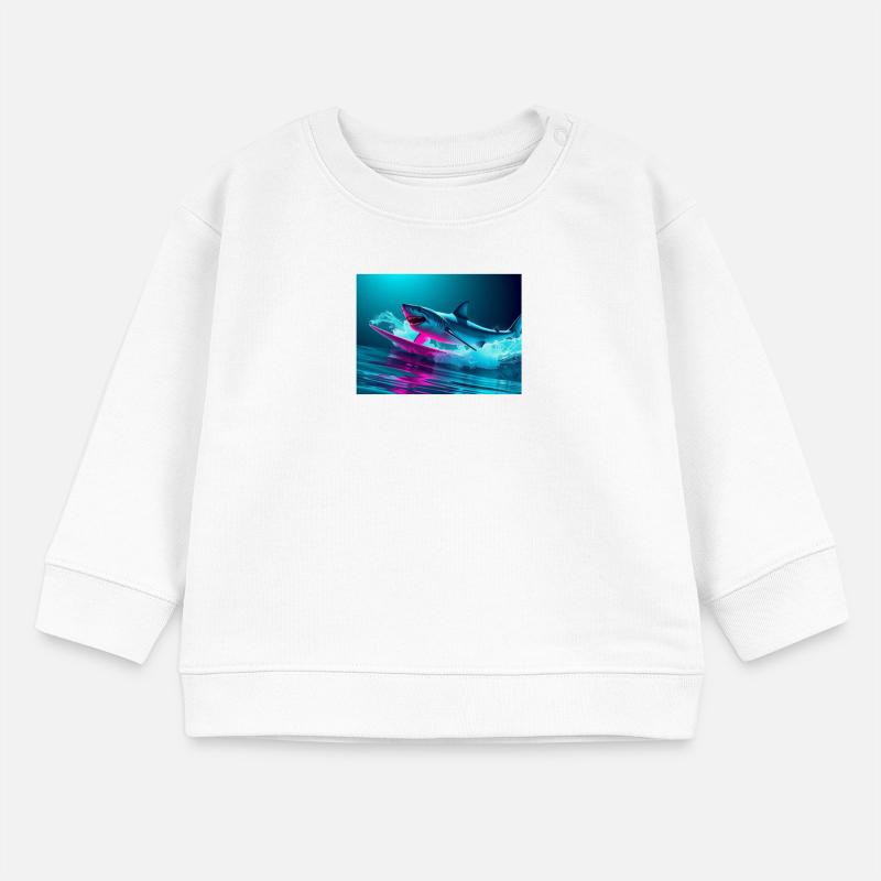 Neon Shark Sprinter Design Baby Sweatshirt by Stanley/Stella