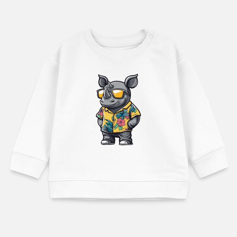 Nashorn Comic Urlaub Baby Organic Sweatshirt Baby Changer von Stanley/Stella