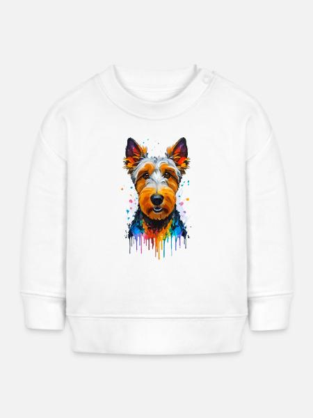 Airedale Terrier - Baby Organic Sweatshirt Baby Changer von Stanley/Stella - Weiß