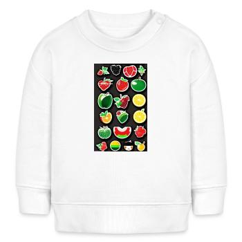 Fruitz Aufkleber - Baby Organic Sweatshirt Baby Changer von Stanley/Stella - Weiß - Vorne
