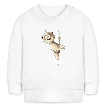 Drolliges Erdmännchen I Wildtier Tiere - Baby Organic Sweatshirt Baby Changer von Stanley/Stella - Weiß - Vorne
