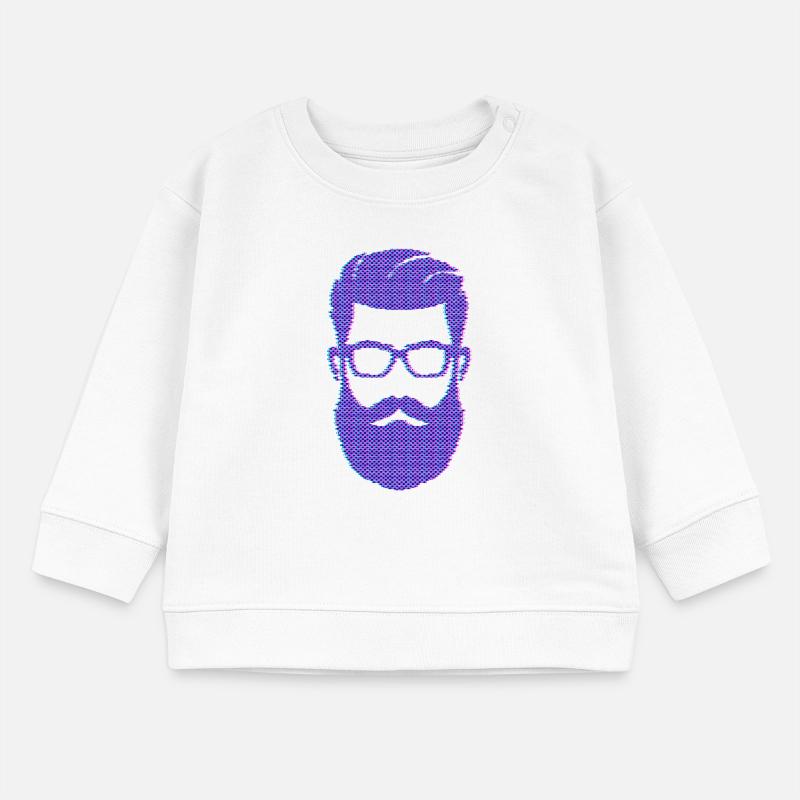 Bartträger Männlichkeit Schnurrbart Bart Baby Organic Sweatshirt Baby Changer von Stanley/Stella