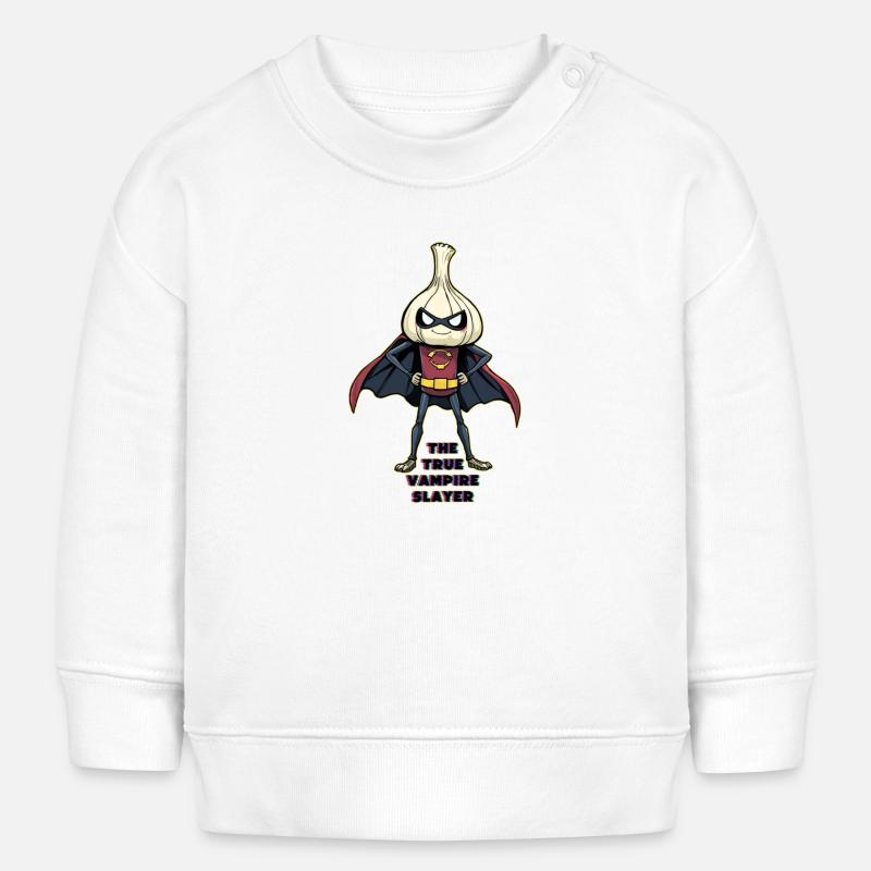 Der wahre Vampirjäger Knoblauchheld - Baby Organic Sweatshirt Baby Changer von Stanley/Stella - Weiß