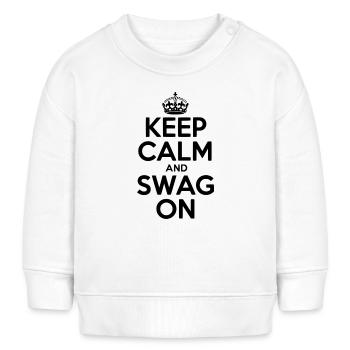 Reste calme et swag - Sweat bébé bio Stanley/Stella - blanc - Devant