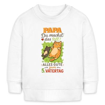 5. Vatertag - Papa Du machst das toll  - Baby Organic Sweatshirt Baby Changer von Stanley/Stella - Weiß - Vorne