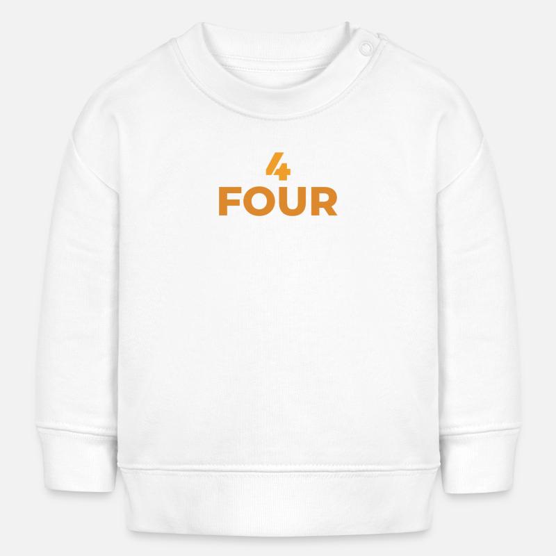 DESIGN CHIFFRE 4  ET LETTRES TYPOGRAPHY - Sweat bébé bio Stanley/Stella - blanc