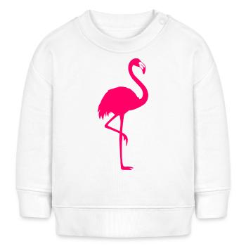 Pink Flamingo - Baby Organic Sweatshirt Baby Changer von Stanley/Stella - Weiß - Vorne