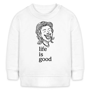 Lachender Mensch – life is good - Baby Organic Sweatshirt Baby Changer von Stanley/Stella - Weiß - Vorne