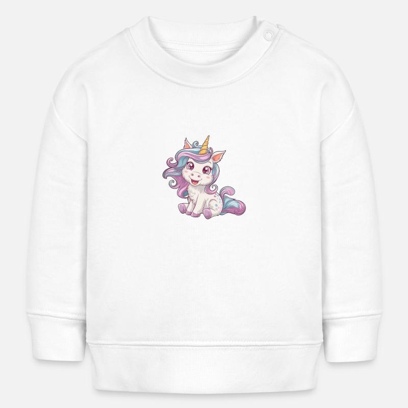 Rosi Arc-en-ciel - Sweat bébé bio Stanley/Stella - blanc