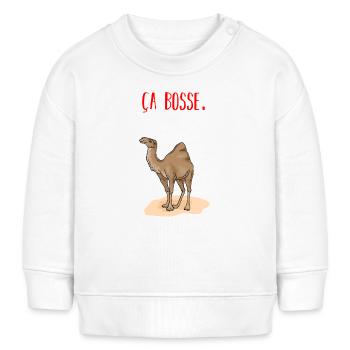 Ça bosse - Sweat bébé bio Stanley/Stella - blanc - Devant