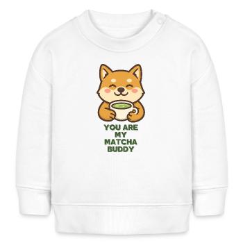 Matcha Buddy - Hund  - Baby Organic Sweatshirt Baby Changer von Stanley/Stella - Weiß - Vorne