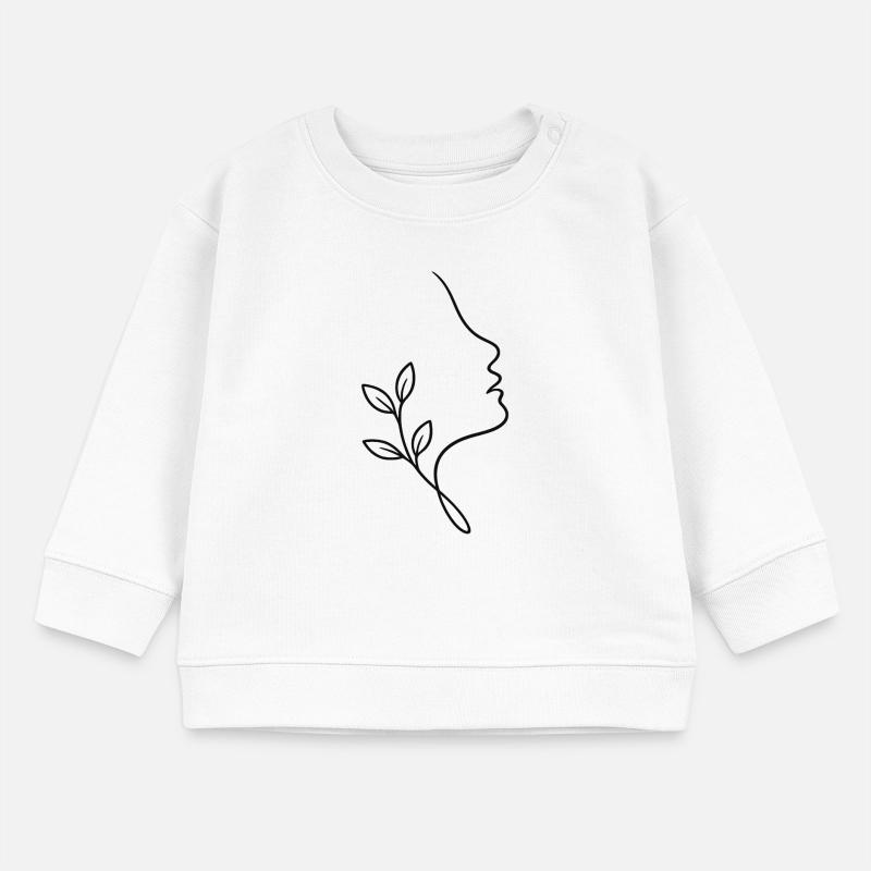 Face linéaire avec feuillage Sweat bébé bio Stanley/Stella