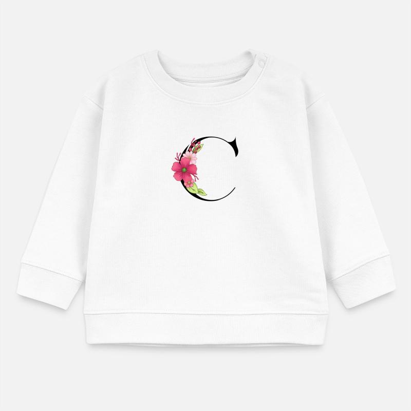 Eleganter Buchstabe 'C' mit Blumen Baby Organic Sweatshirt Baby Changer von Stanley/Stella