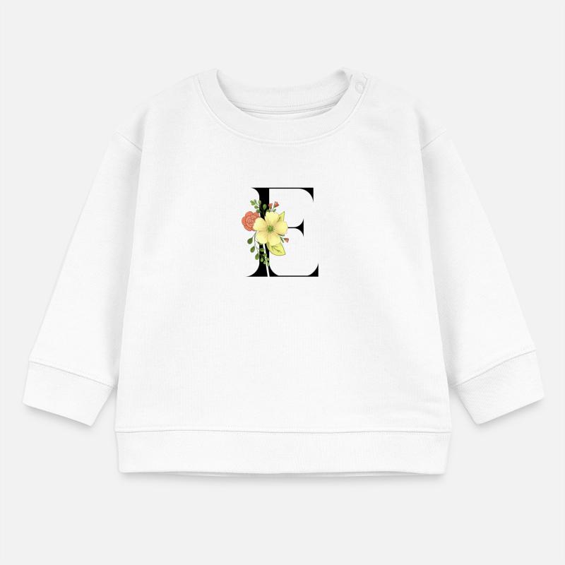 Eleganter Buchstabe 'E' mit Blumen Baby Organic Sweatshirt Baby Changer von Stanley/Stella