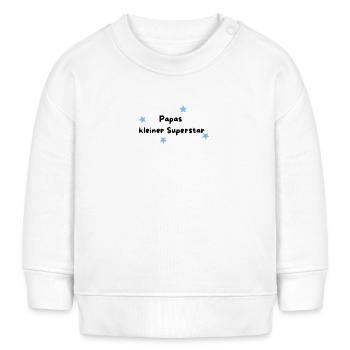 Papas kleiner Superstar - Baby Organic Sweatshirt Baby Changer von Stanley/Stella - Weiß - Vorne