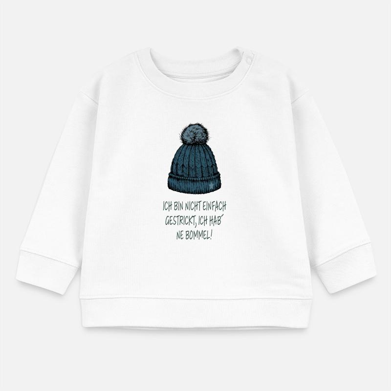 Ich bin nicht einfach gestrickt – Bommel Spruch Baby Organic Sweatshirt Baby Changer von Stanley/Stella