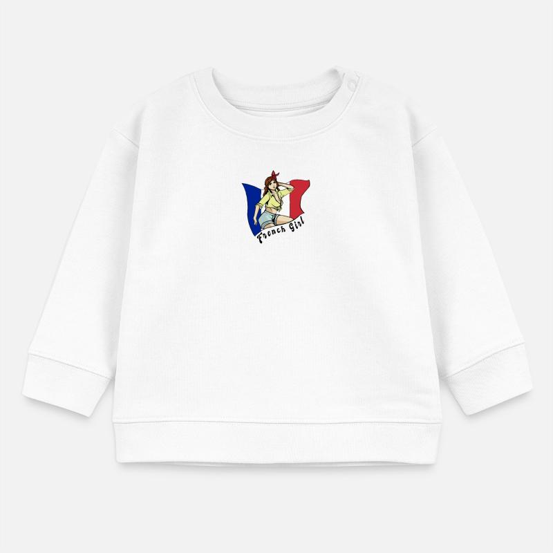 Frankreich Mädchen Flaggen Design Baby Organic Sweatshirt Baby Changer von Stanley/Stella