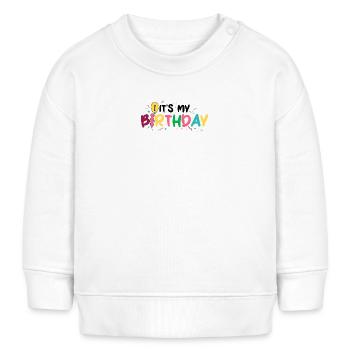 Birthday Burst: Bunte Buchstaben - Baby Organic Sweatshirt Baby Changer von Stanley/Stella - Weiß - Vorne