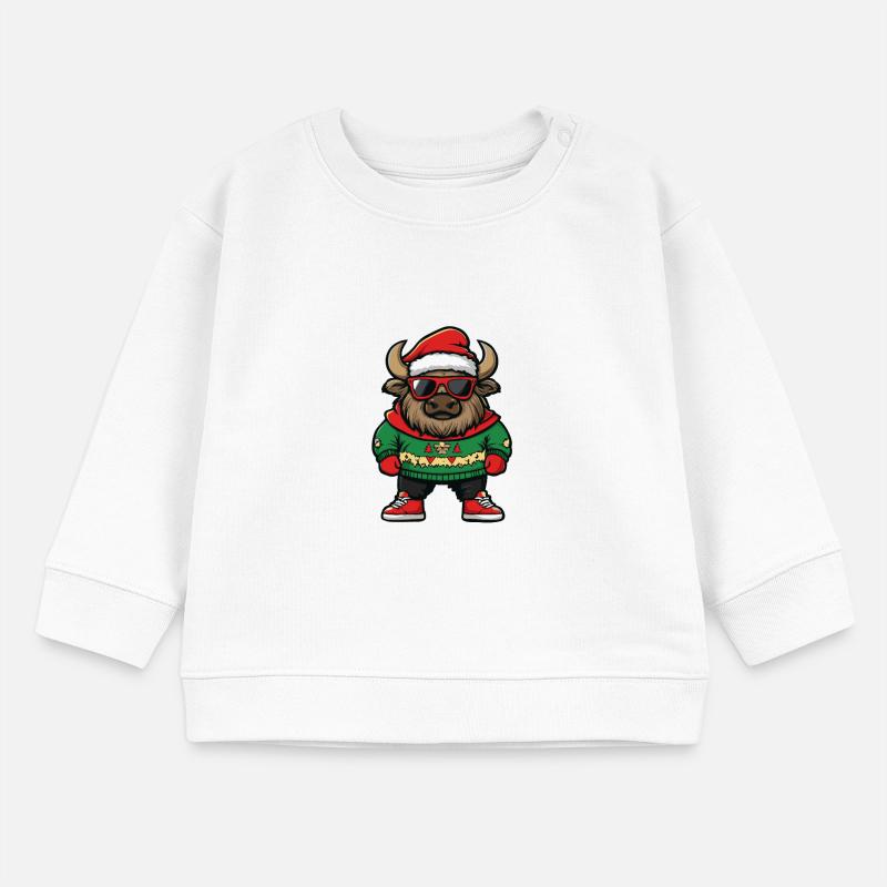 Bison Noël Cool Noël Sweat bébé bio Stanley/Stella