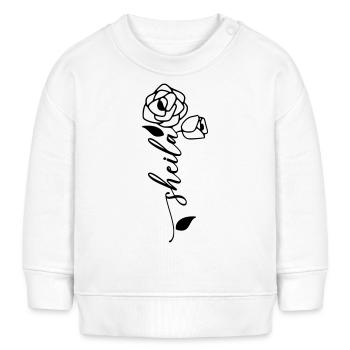 Sheila Name Vorname Namensblume - Baby Organic Sweatshirt Baby Changer von Stanley/Stella - Weiß - Vorne