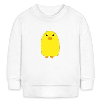 Süßes gelbes Entlein - Baby Organic Sweatshirt Baby Changer von Stanley/Stella - Weiß - Vorne