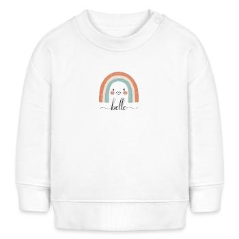 Belle! Regenbogen, personalisierbar - Baby Organic Sweatshirt Baby Changer von Stanley/Stella - Weiß - Vorne