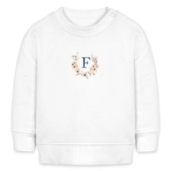 F Monogram, Floral, Boho - Baby Sweatshirt by Stanley/Stella - white - Front