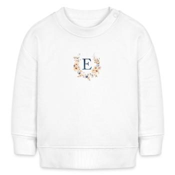E Monogramm , Floral, Boho - Baby Organic Sweatshirt Baby Changer von Stanley/Stella - Weiß - Vorne