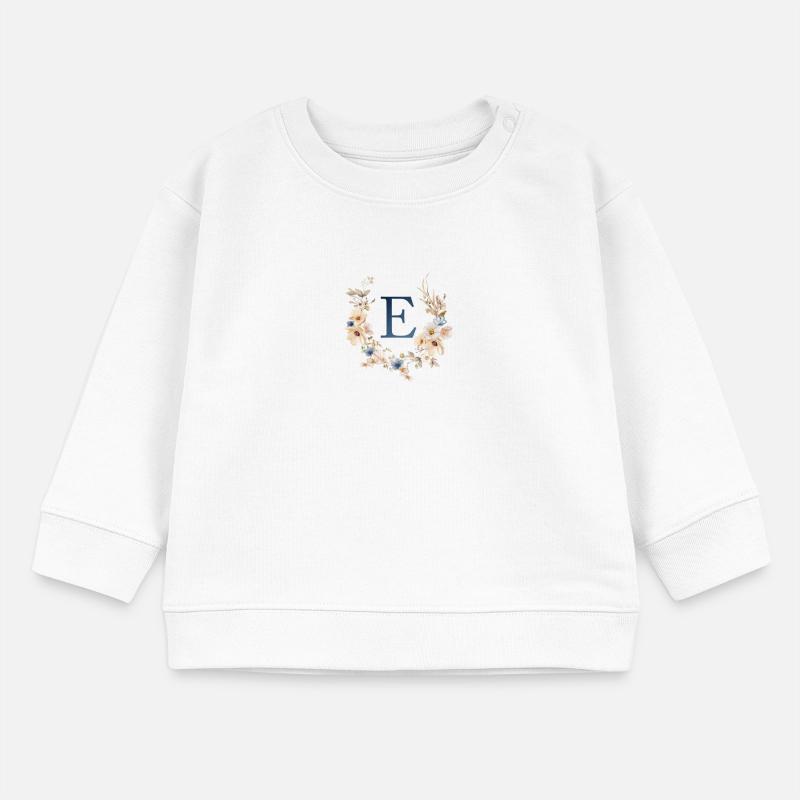 E monogramme, Floral, Boho Sweat bébé bio Stanley/Stella