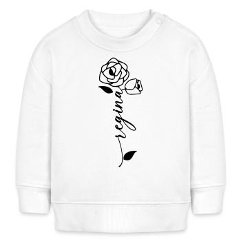Regina Name Vorname Namensblume - Baby Organic Sweatshirt Baby Changer von Stanley/Stella - Weiß - Vorne