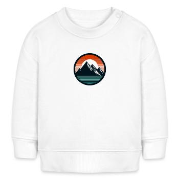 Berge, Natur, Sonnenuntergang - Baby Organic Sweatshirt Baby Changer von Stanley/Stella - Weiß - Vorne
