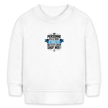 grand frere petite soeur2 - Sweat bébé bio Stanley/Stella - blanc - Devant