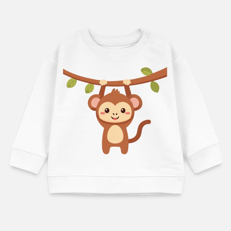 Monkey Design - Monkey Hanging on Tree Baby Sweatshirt by Stanley/Stella