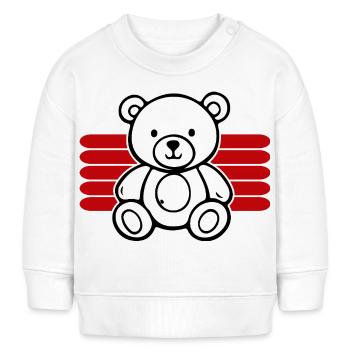 Baby Spielzeug Teddybär Stofftier lustige Sprüche - Baby Organic Sweatshirt Baby Changer von Stanley/Stella - Weiß - Vorne