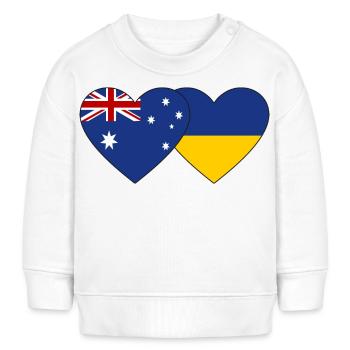 Australia Ukraine Flag Heart - Baby Sweatshirt by Stanley/Stella - white - Front