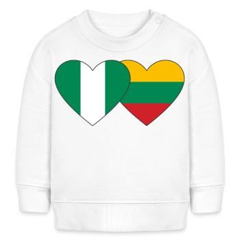 Nigeria Litauen Flagge Herz - Baby Organic Sweatshirt Baby Changer von Stanley/Stella - Weiß - Vorne