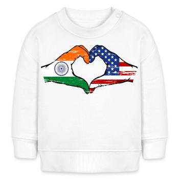 Indien USA Flagge Hände Herzform used - Baby Organic Sweatshirt Baby Changer von Stanley/Stella - Weiß - Vorne